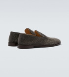 Brunello Cucinelli Woven suede penny loafers