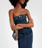 Alexander McQueen Fringed denim midi dress