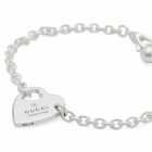 Gucci Women's Trademark Heart Bracelet in Silver