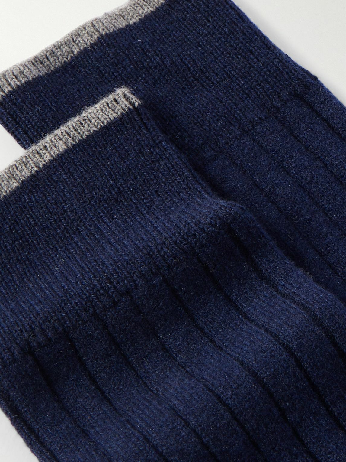 Brunello Cucinelli - Ribbed Cashmere Socks - Blue