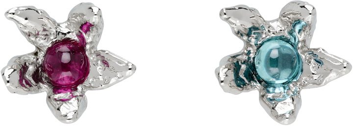 Photo: Chopova Lowena Silver Claw Flower Stud Earrings