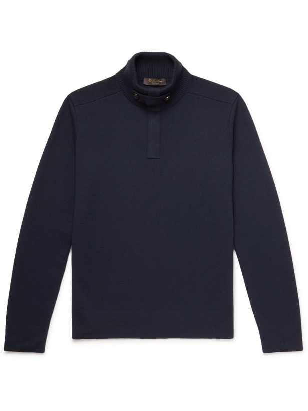 Photo: LORO PIANA - Cashmere Half-Zip Sweater - Blue