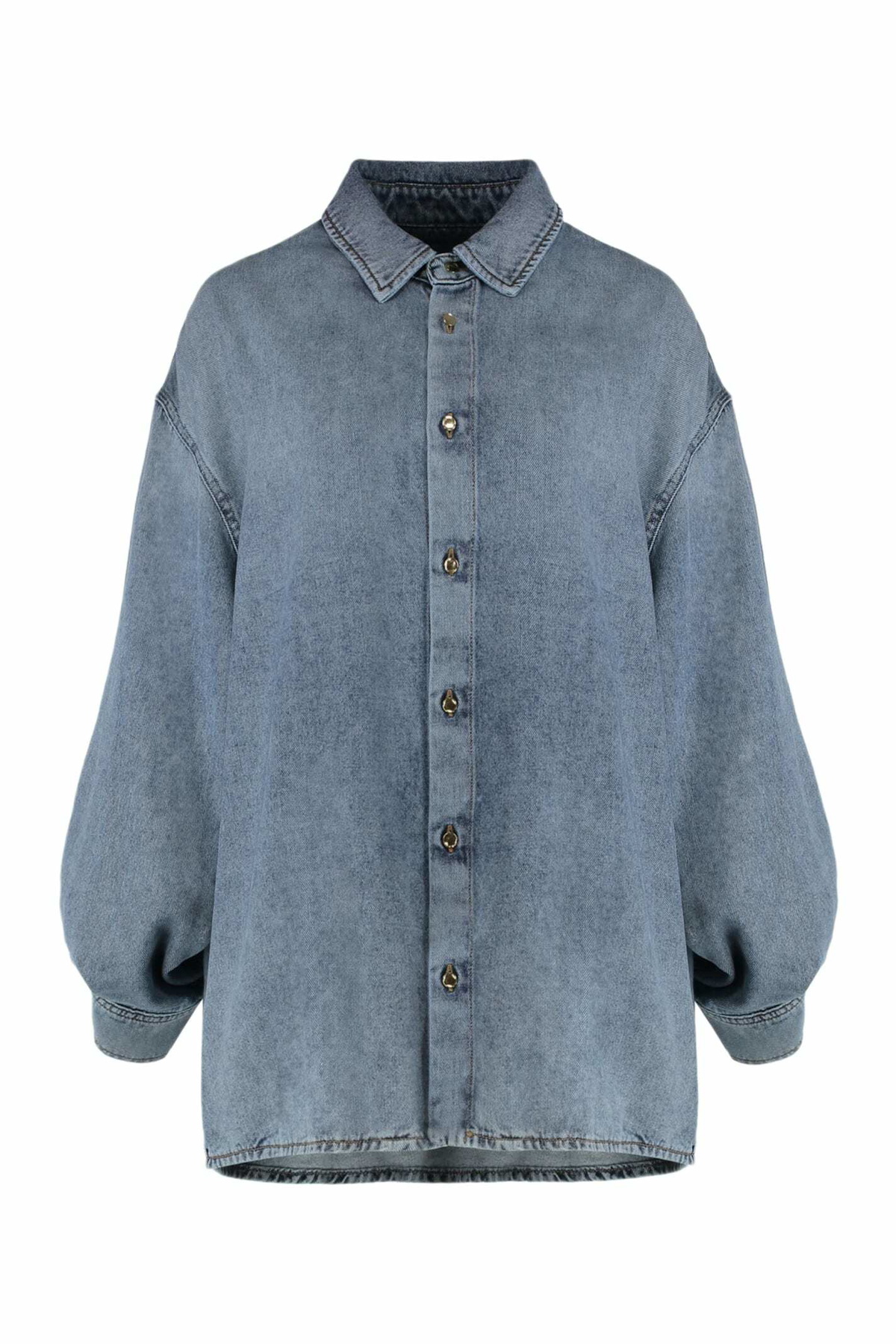 【関税込み】DARKPARK KEANU TENCEL DENIM ROUCHE SHIRT Darkpark // Keanu Shirt Tencel Denim Rouche / San Fran Blue