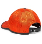Gucci - Logo-Appliquéd Leather-Trimmed ECONYL Baseball Cap - Orange