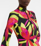 Louisa Ballou - Floral-print zip-neck rashsuit
