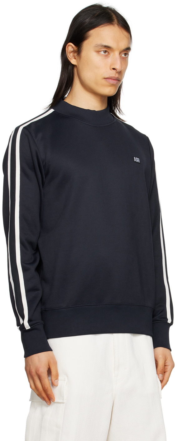 AMI Alexandre Mattiussi Navy Striped Sweatshirt