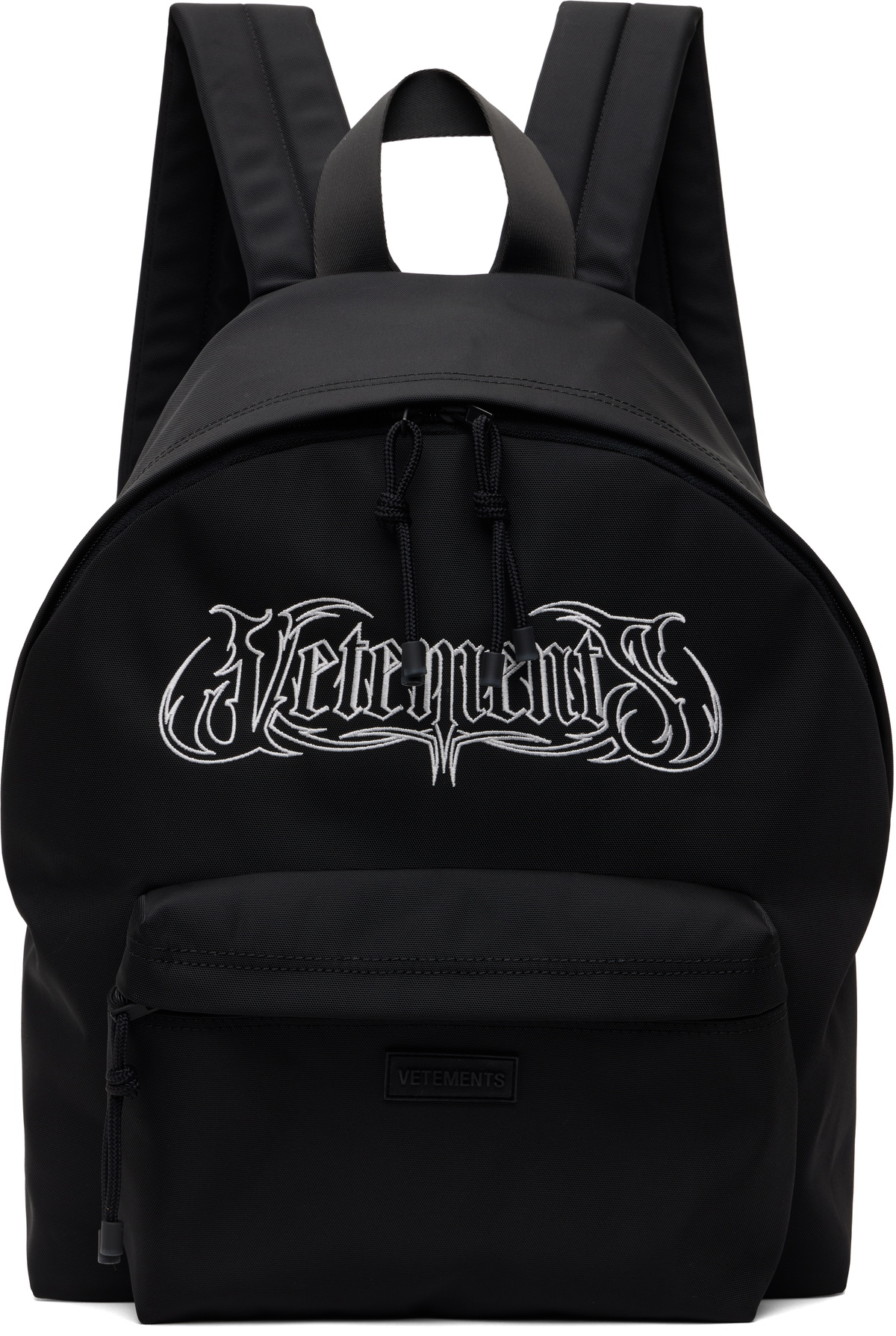 【新品】VETEMENTS ALL BLACK LOGO BACKPACK VETEMENTS Black Metal Logo Backpack Vetements