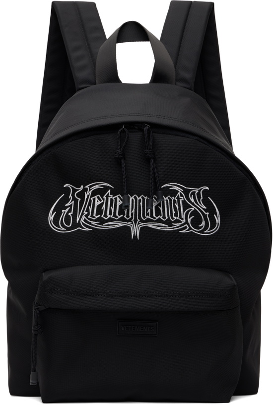 Photo: VETEMENTS Black Metal Logo Backpack