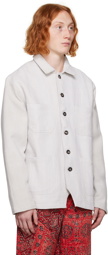 Karu Research Off-White Embroidered Chore Jacket