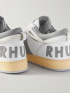 Rhude - Rhecess Logo-Appliquéd Distressed Leather Sneakers - White