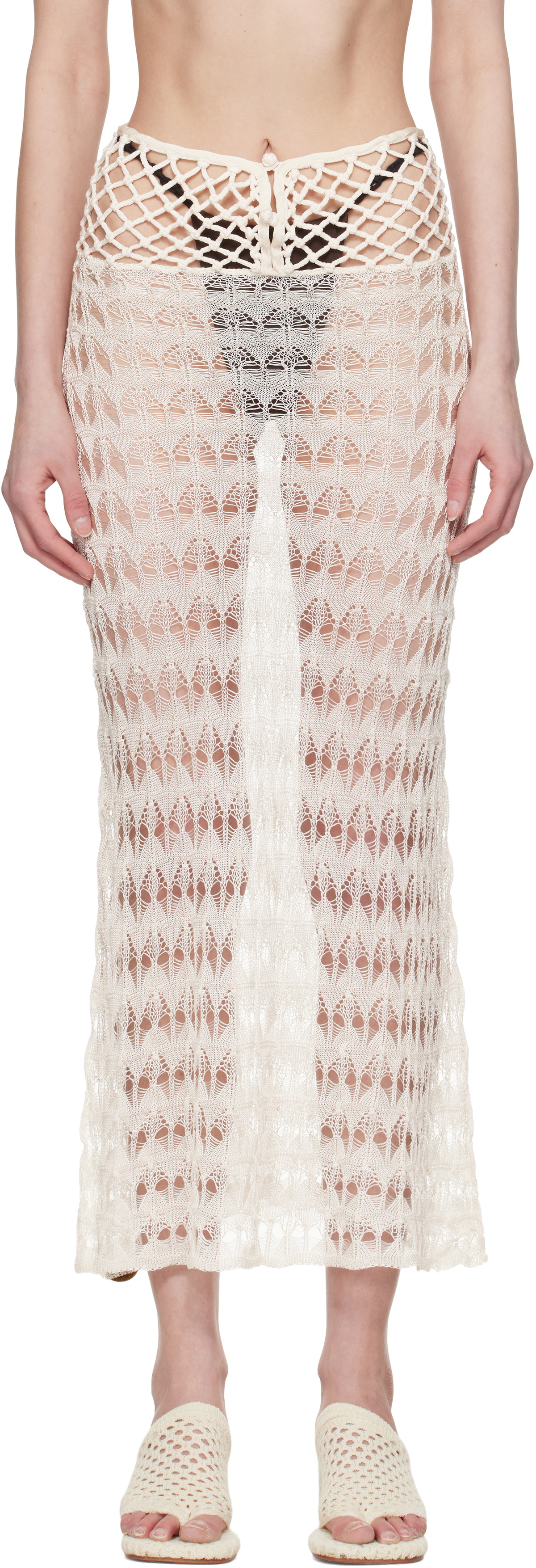 Isa Boulder Off-White Lace Maxi Skirt