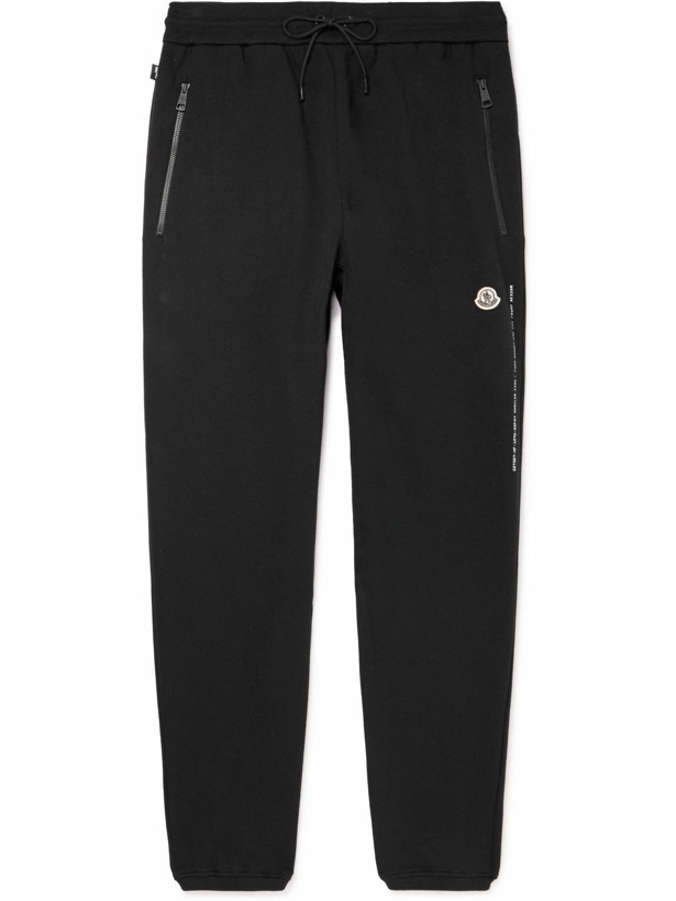 Photo: Moncler Genius - 7 Moncler FRGMT Hiroshi Fujiwara Tapered Logo-Appliquéd Sweatpants - Black