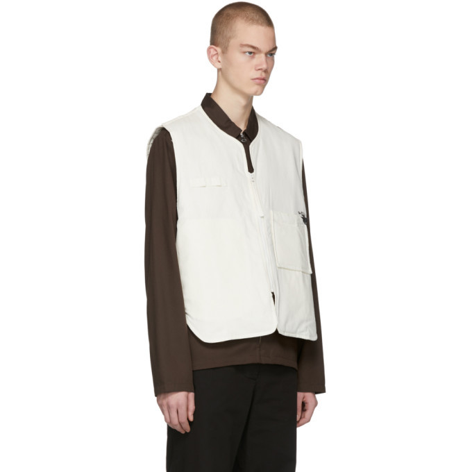 LHomme Rouge Off-White Hemp Padded Vest
