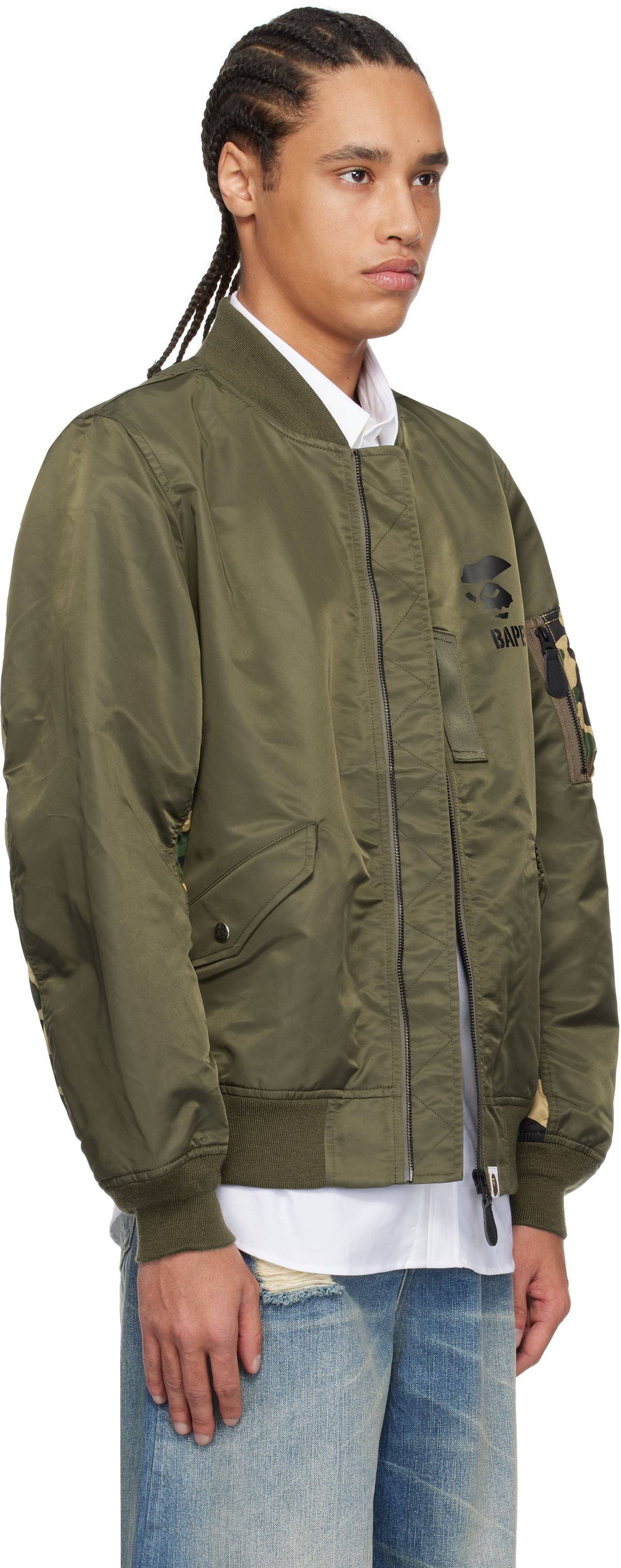 BAPE Green 1st Camo Bomber Jacket