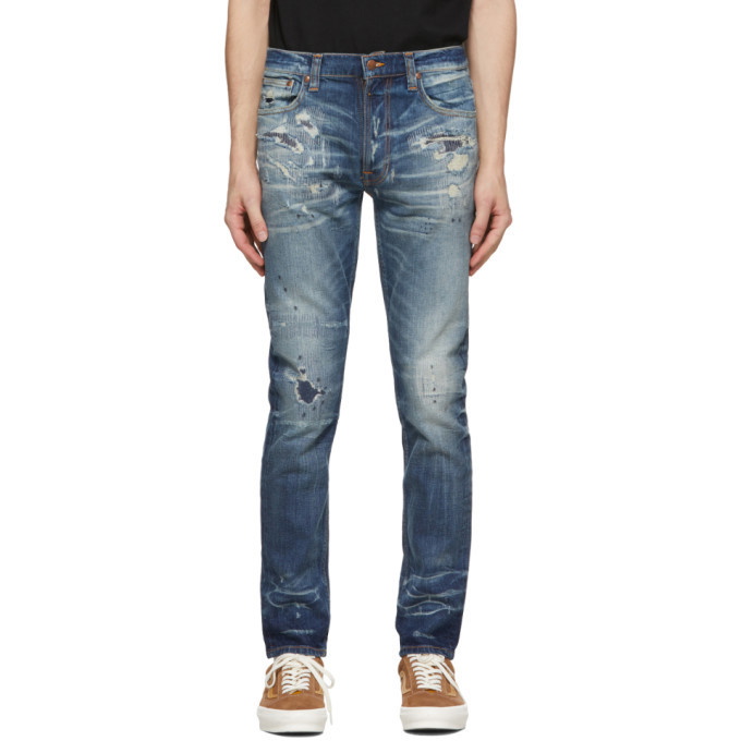 Photo: Nudie Jeans Blue Worn Lean Dean Jeans