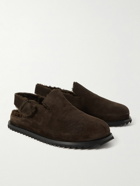 Officine Creative - Introspectus Shearling-Lined Suede Mules - Brown