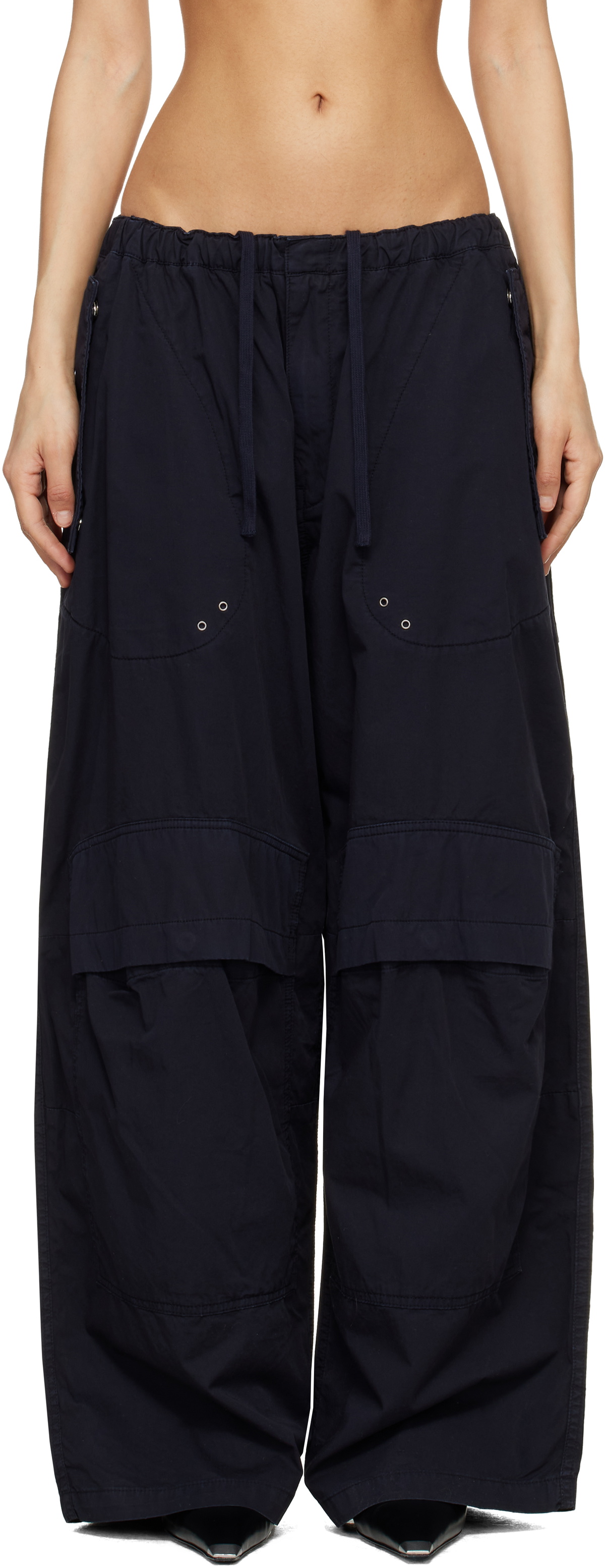 Alexander Wang Black Articulated Mid-Rise Cargo Pants