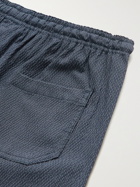 HOWLIN' - Holidays Checked Cotton-Blend Seersucker Drawstring Shorts - Blue