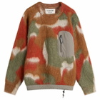 and wander Men's Mixed Colour Shaggy Knit Sweater in Brown Mix