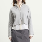 mfpen Women's Cropped Leisure Zip Up in Mineral Grey Needle Jump