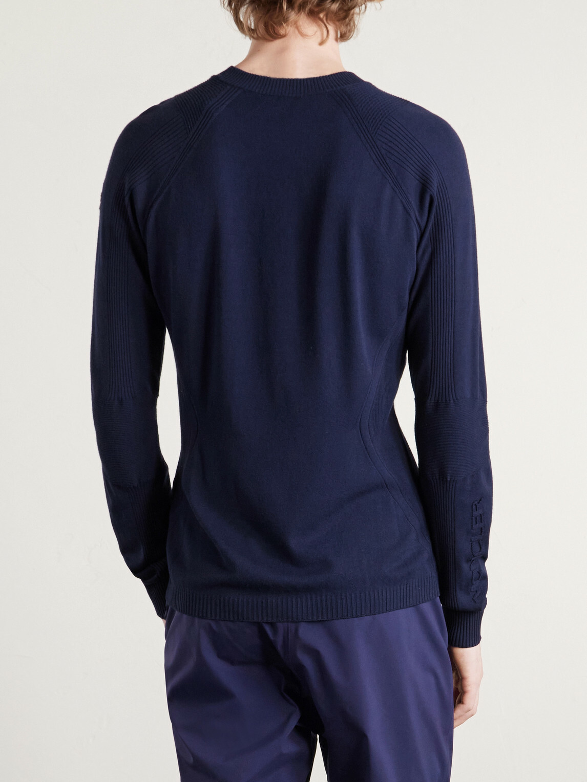 Moncler Grenoble - Logo-Appliquéd Crepe Sweater - Blue