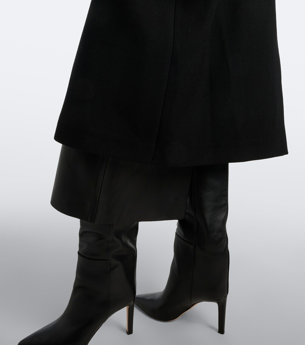 Róhe Calf hair-trimmed virgin wool coat