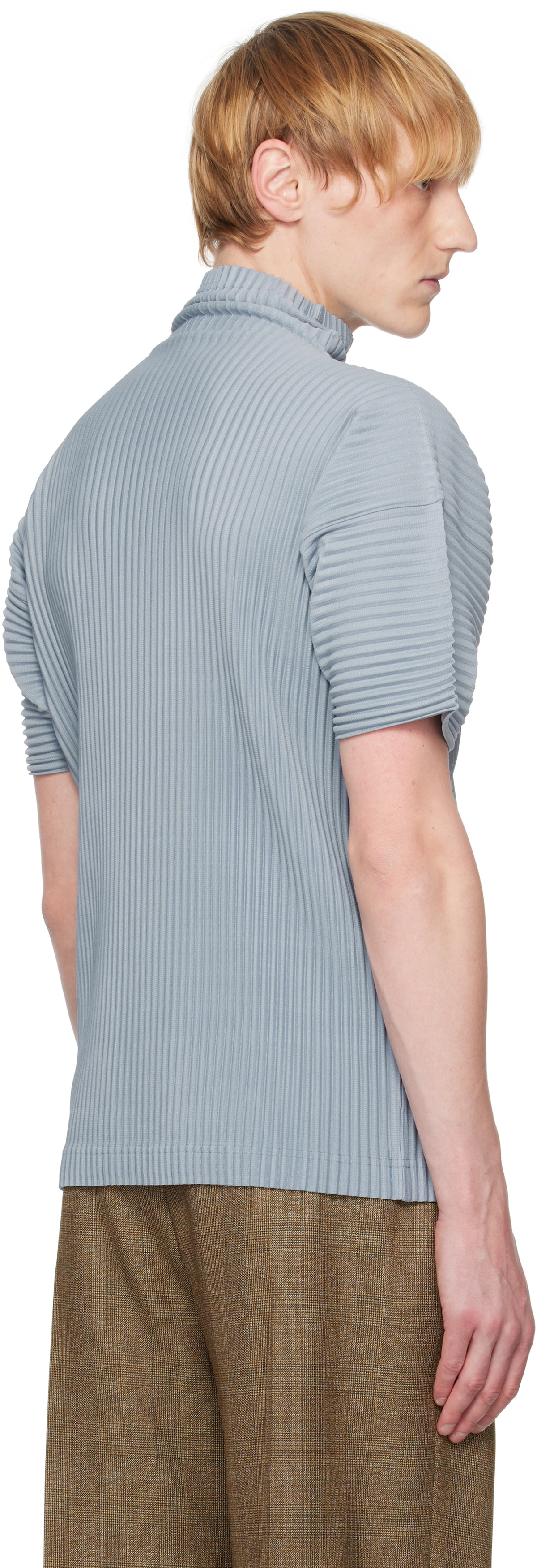 HOMME PLISSÉ ISSEY MIYAKE Blue Color Pleats T-shirt Homme Plisse 