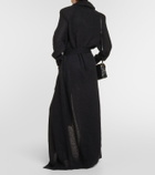 Saint Laurent Belted mohair-blend cardigan