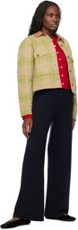 Guest in Residence Green Tartan Cropped Jacket