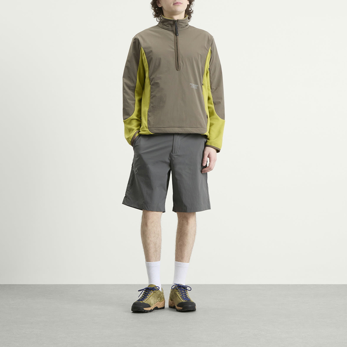 Pas Normal Studios Men's Off-Race Light Half-Zip Fleece in Moss Green