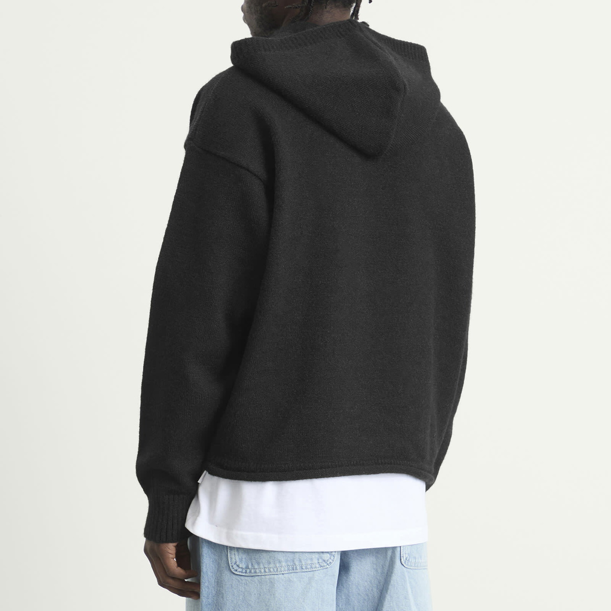 ANNIE HOOD Men's Knit Hoodie in Black