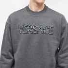 Versace Men's Croc Logo Crew Sweat in Dark Grey Melange