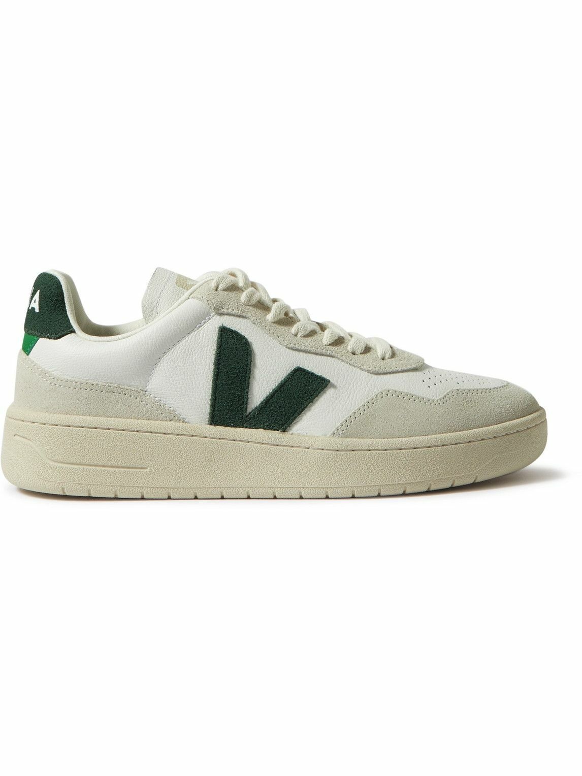 Photo: Veja - V-90 Suede and Leather Sneakers - White