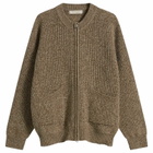 FrizmWORKS Men's Tweed Wool Deck Zip Cardigan in Brown