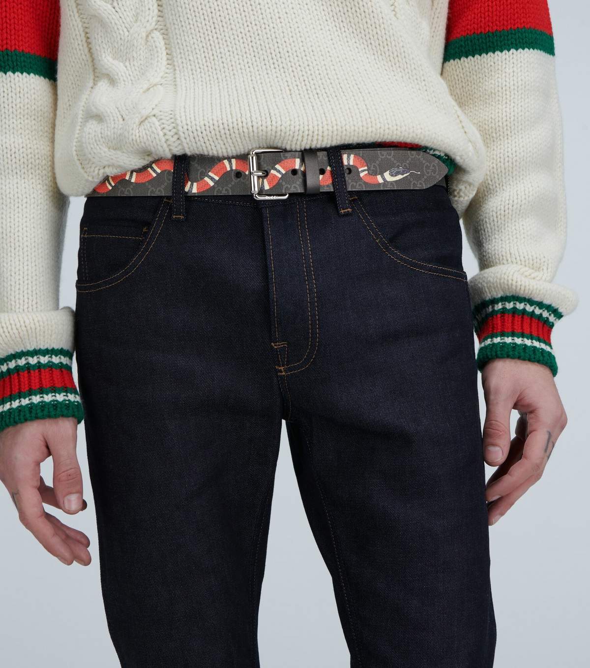 Gucci - GG belt with Kingsnake print