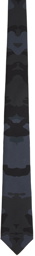 Burberry Navy Silk Camouflage Jacquard Tie