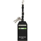 Balenciaga Black Credit Charm Card Holder Keychain