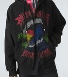 Balenciaga Logo cotton jersey zip-up hoodie
