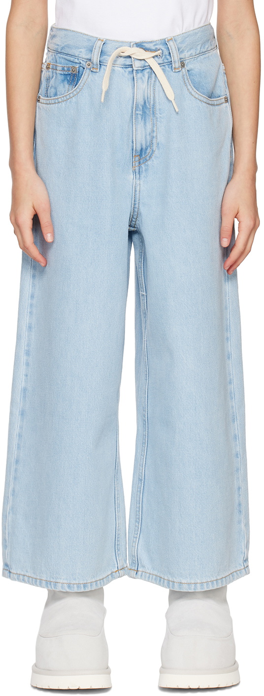 MM6 Maison Margiela Kids Blue Drawstring Jeans