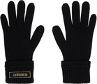 Burberry Black Logo Patch Wool Gloves