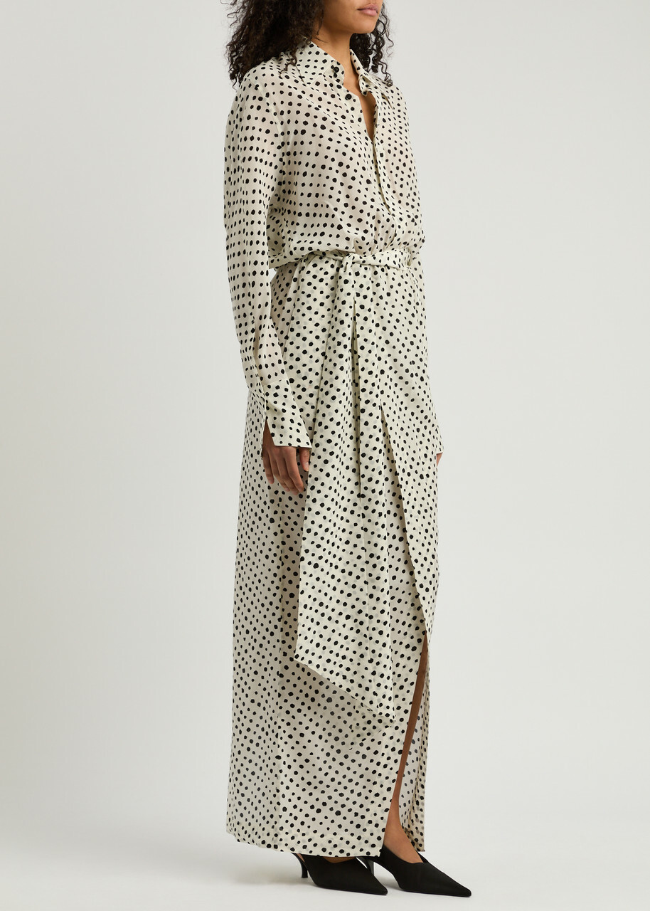 Petar Petrov The Saint Polka dot Maxi Shirt Dress Ivory