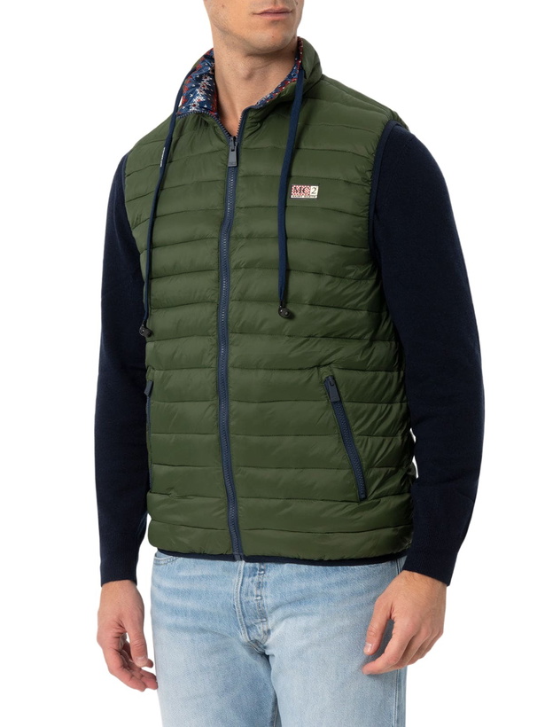 Photo: MC2 Saint Barth Man Military Green Padded Vest Aspen
