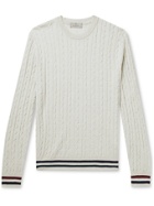 CANALI - Striped Cable-Knit Wool Sweater - Gray - IT 52