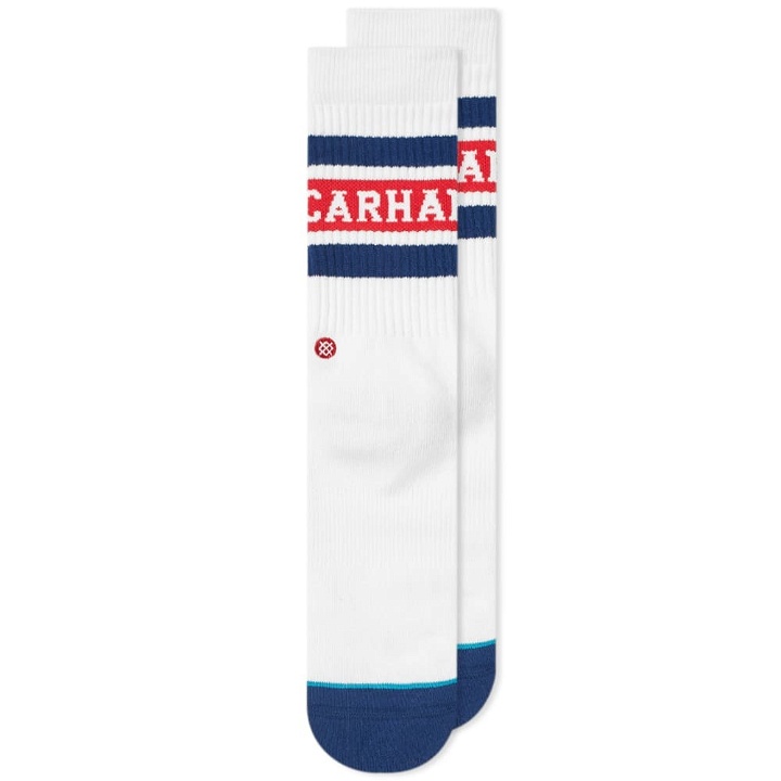 Photo: Carhartt x Stance Strike Sock White, Blue & Cardinal