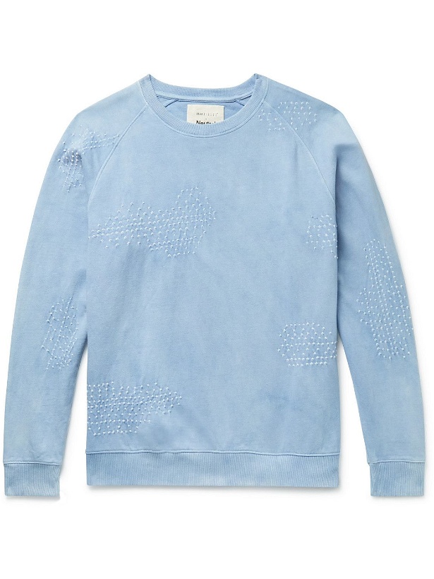 Photo: 11.11/eleven eleven - Bandhani-Dyed Organic Cotton-Jersey Sweatshirt - Blue