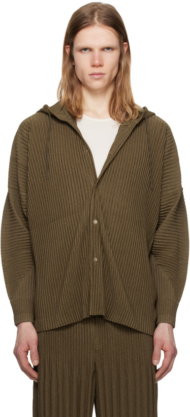 Photo: HOMME PLISSÉ ISSEY MIYAKE Brown Heather Pleats Hoodie