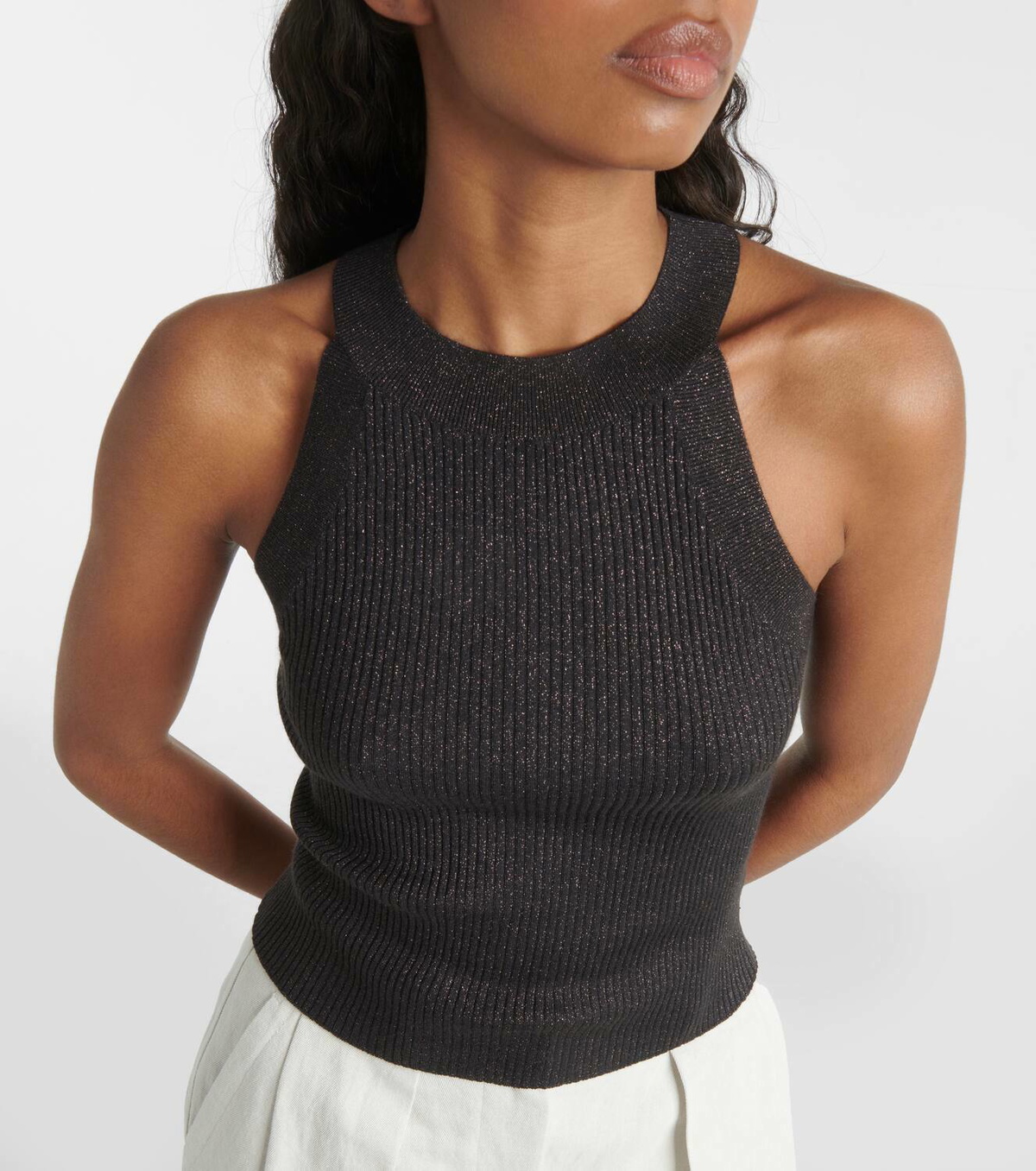 Brunello Cucinelli Cashmere and silk-blend tank top
