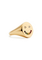 Roxanne First Rainbow Smiley 14kt Gold Signet Ring