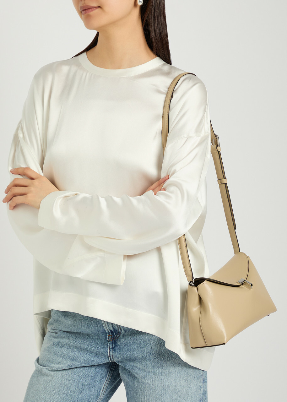 Toteme T-lock Leather Clutch - Cream - One Size