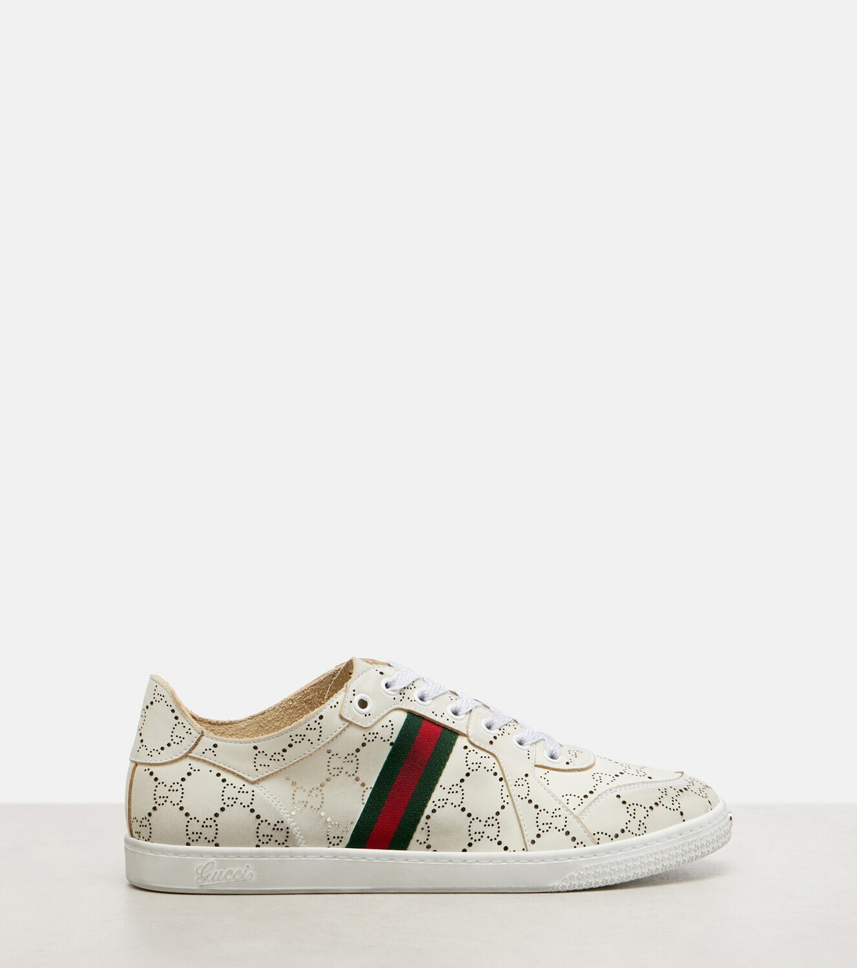 Gucci Stretch GG Web Stripe leather sneakers